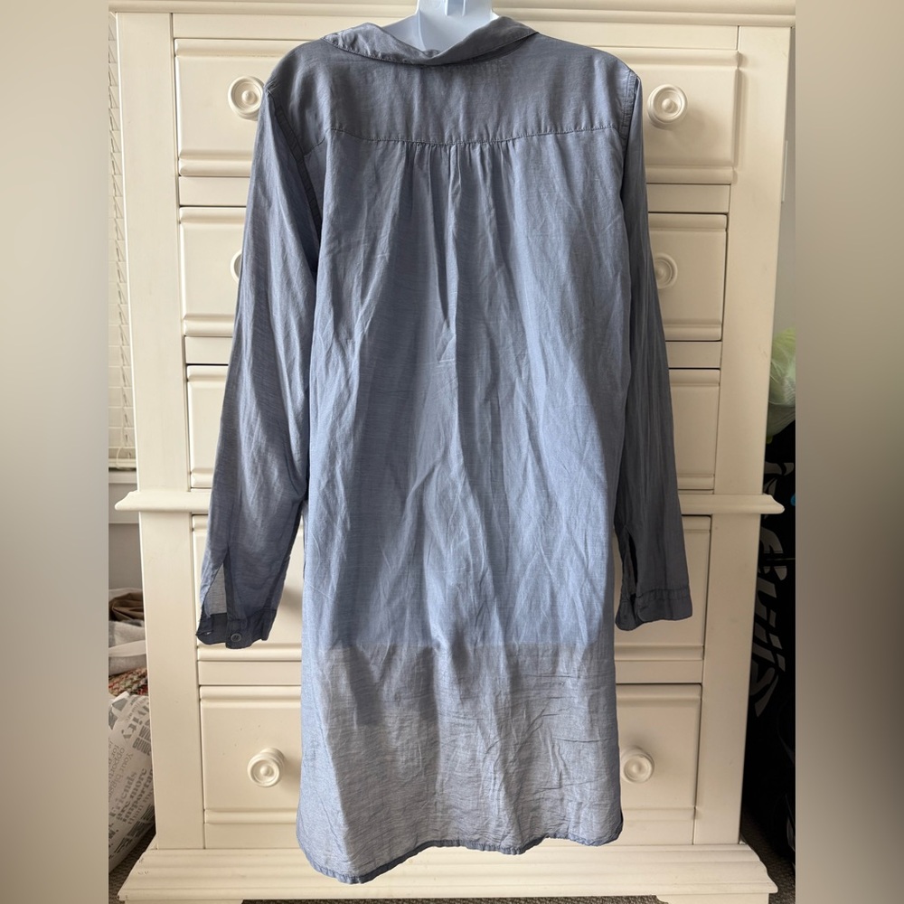 NWOT CP SHADES silk&cotton blue/gray Shirt/dress - Picture 3 of 5